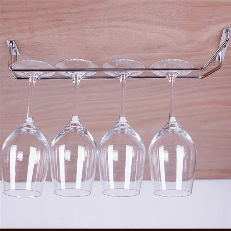 

Wine Glass Rack Upside Down Wine Rack Chrome Plated Wine Champagne Glass Cup Kitchen Bar Rack Stroller Hook 40MY28