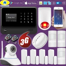 Golden Security DIY G90B Plus 3G GSM WIFI Smart Remote Control Top Home Security Fire House Alarm System with IP Alarm Host 120 wireless zones colorful display touch keypad gsm remote control alarm host panel for home security system