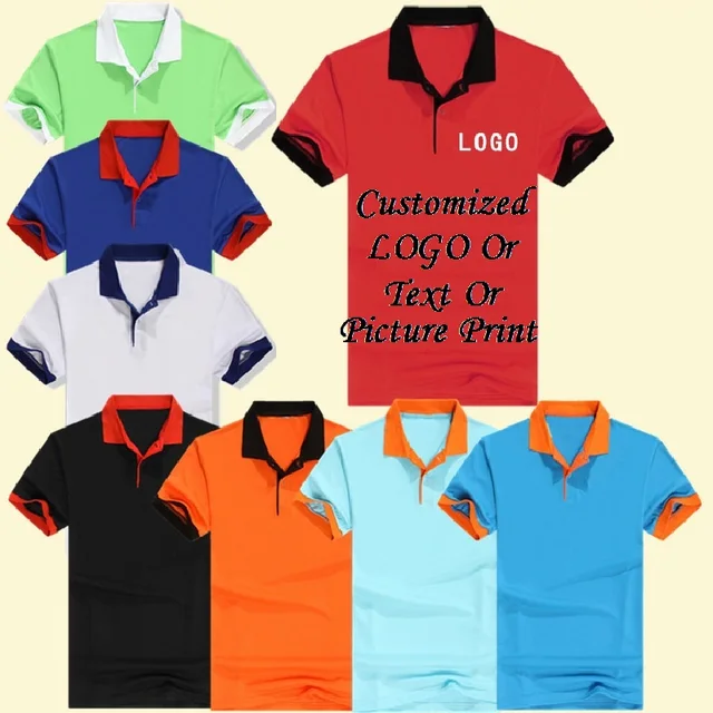 Hooyi Man Polo Shirt Shirts Summer Personal Logo Picture Print Men Tees Sport T-Shirt Customize Outfits Women Uniform Jersey