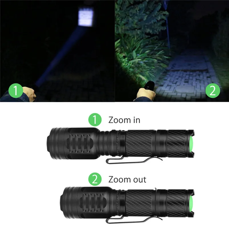 Tactical 3Modes Torch Led Light 1XPE Torch Flashlight Zoomable AA Military Focus Torch Led Flashlight White Zaklamp 40JY2308