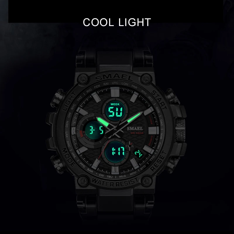 SMEAL Men Watch Digital Waterproof Clock Men Army Military Watches LED Men's Wrist Watch 1803 Sport Watch Relogio Masculino 
