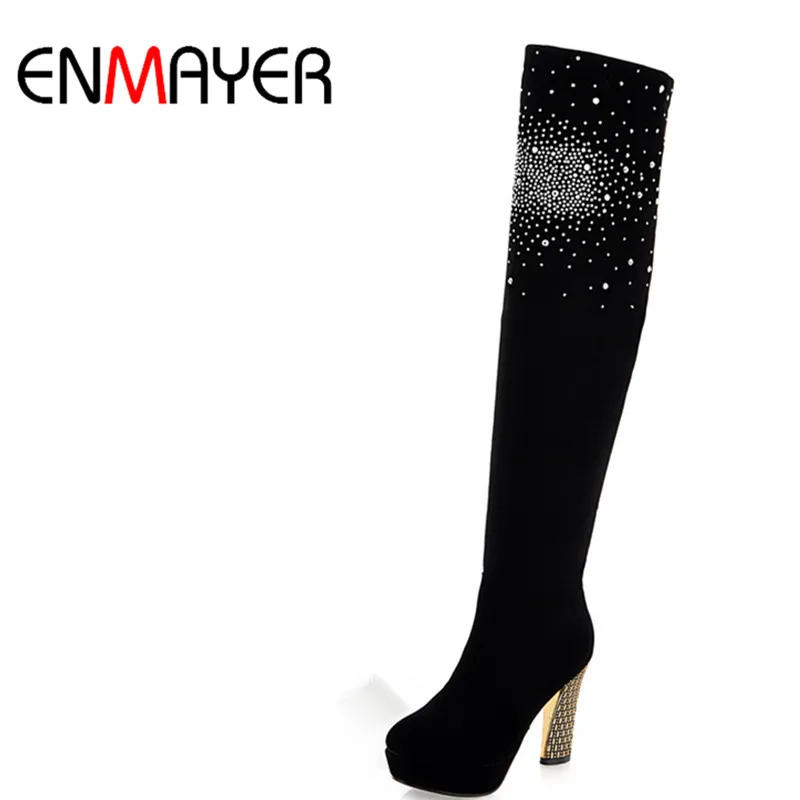 rhinestone high heel boots