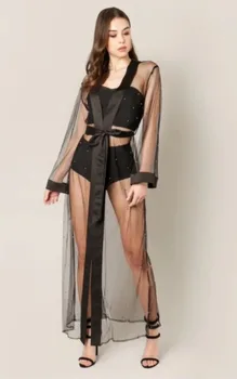 

Top Quality Women Sexy Mesh Black Rayon Bandage Set 2017 Designer Bandage Set