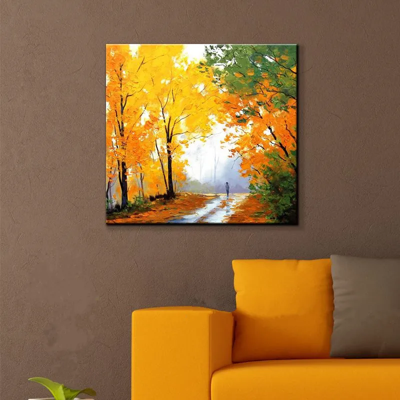 

Large Hand Painted Abstract Tree Landscape Oil Painting On Canvas Wall art knife painting Living Room Bedroom Office Home Decor