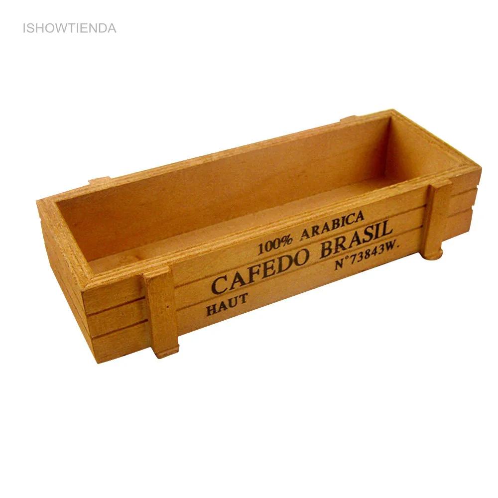 

New Hot 1PC 22.5*8.5*4.5cm Hot Vintage Wooden Boxes Crates Flower Pot Kitchen Trinket Desktop Storage Case Practical Use New
