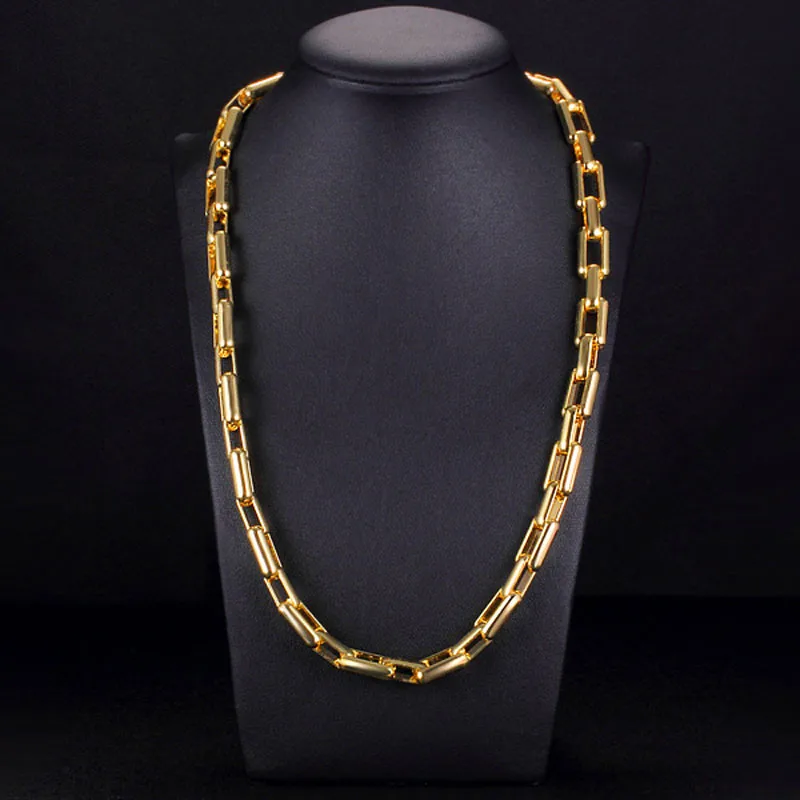 ZORCVENS, новинка, 9 мм, мужское золотое ожерелье, модное панк крутое ожерелье на цепочке для мужчин, ювелирные изделия
