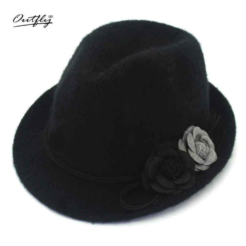

Outfly new arrive brand fashion hat winter warm gorgeous hat for women netarean formal party hat exquisite rabbit romantic hat