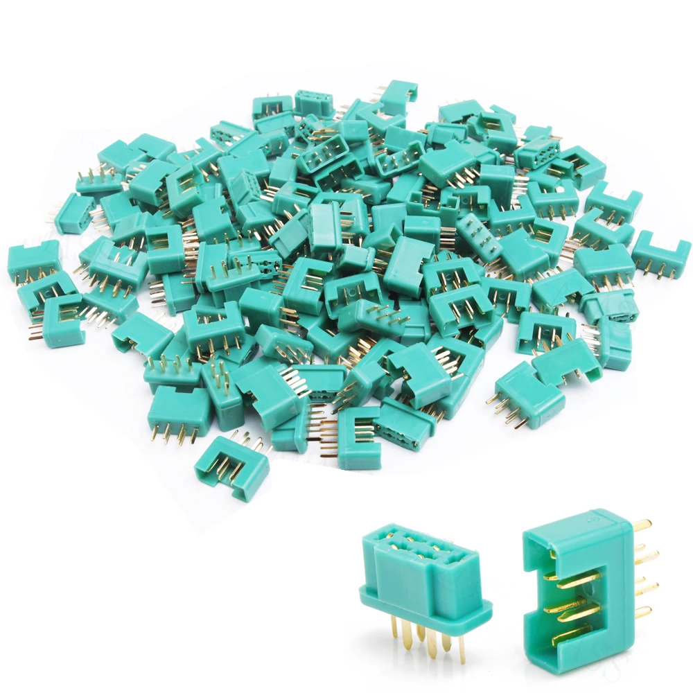 Lot De 5 Connecteurs MPX Mâle 6 Broches - 35A, Pour Modèles RC Gros Scale, Vert, Neuf