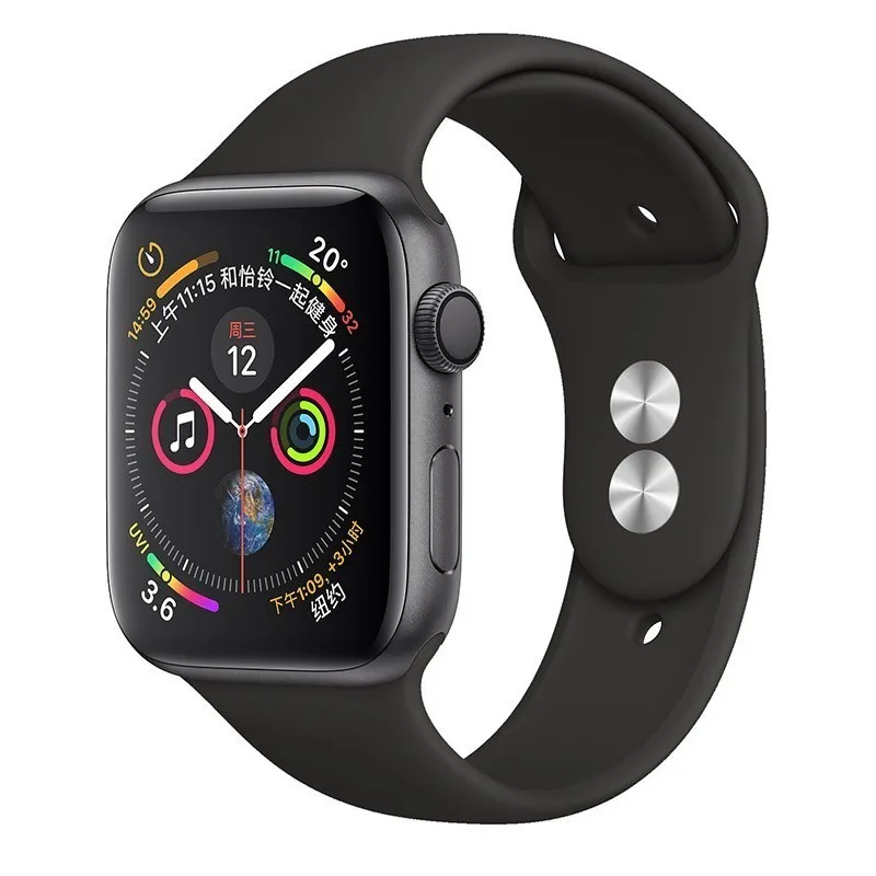 Силиконовый ремешок для Apple Watch 42 мм 5 4 3 iwatch ремешок 38 мм 44 мм 40 мм pulseira correa Браслет Смарт часы аксессуары петля - Цвет ремешка: 01 black