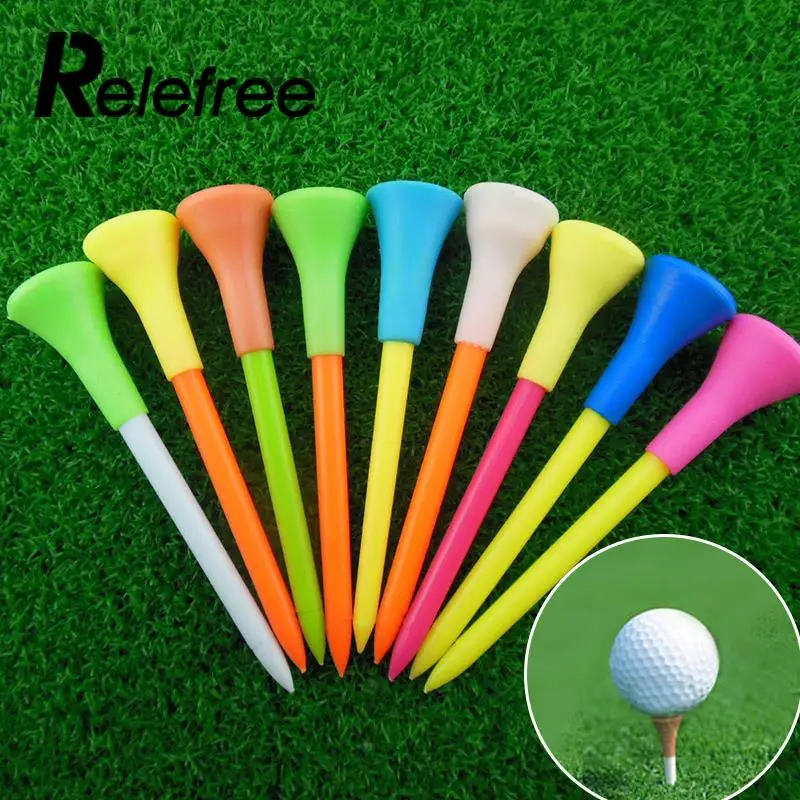 50pcs Golf Tees Tools 85mm Plastic Rubber Cushion Top Aerodynamically