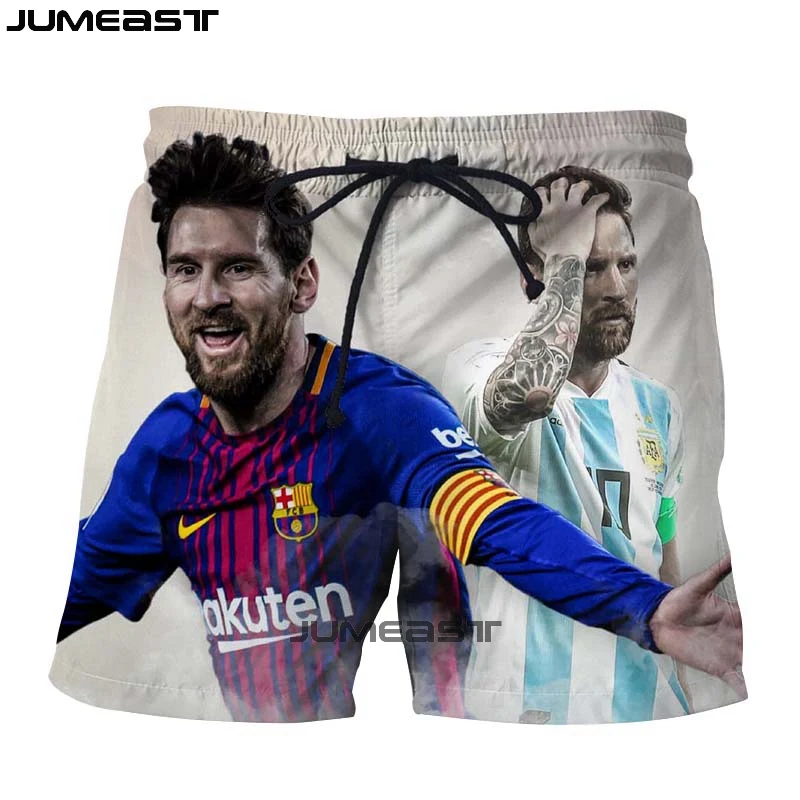 Jumeast Брендовые мужские/женские 3D принты "Футбол" Звезда Lionel Messi шорты летние быстросохнущие пляжные повседневные спортивные брюки короткие брюки - Цвет: 06