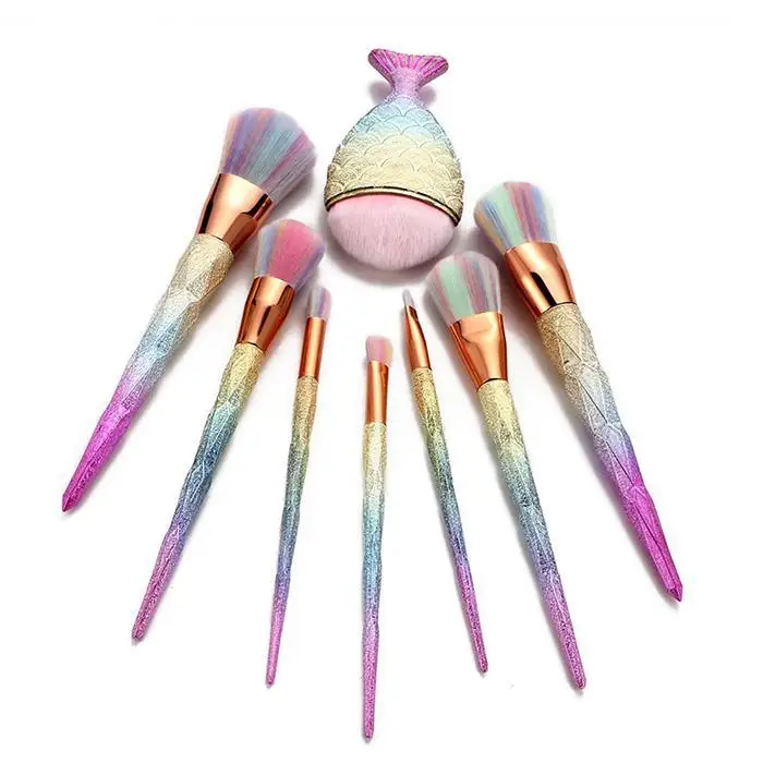

Fashion gradient geometric foundation makeup brush mermaid shape 6pcs set brush