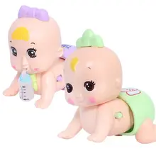 1 шт., электрическая Детская кукла для раннего образования, пение, ползающий светильник, вызов, мама и папа, детская игрушка для девочек 0-3 лет, случайный цвет