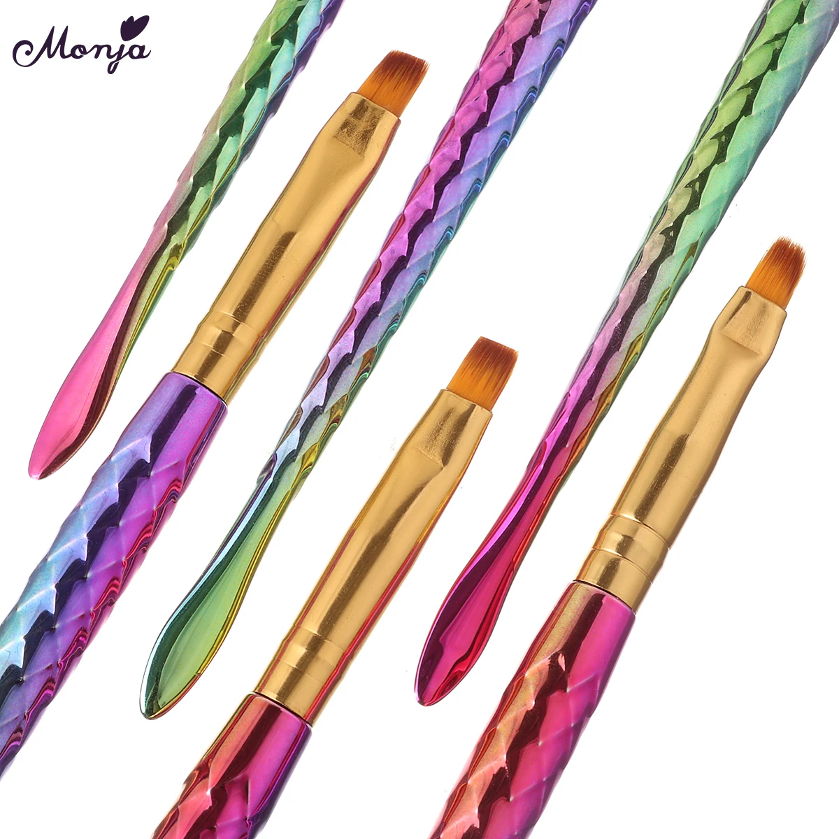 Monja Nail Art Русалка акриловая УФ Гелевая Расширительная кисточка для гравировки