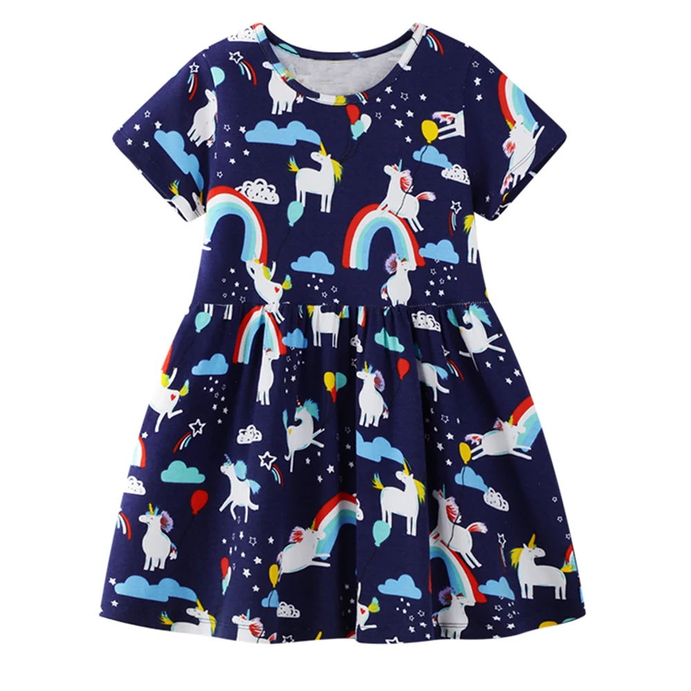

Jumping Meters Kids Dresses for Girls Costume Floral Animal Toddler Girls Dresses Princess Costume Summer Baby Girl Clothes 2-7Y