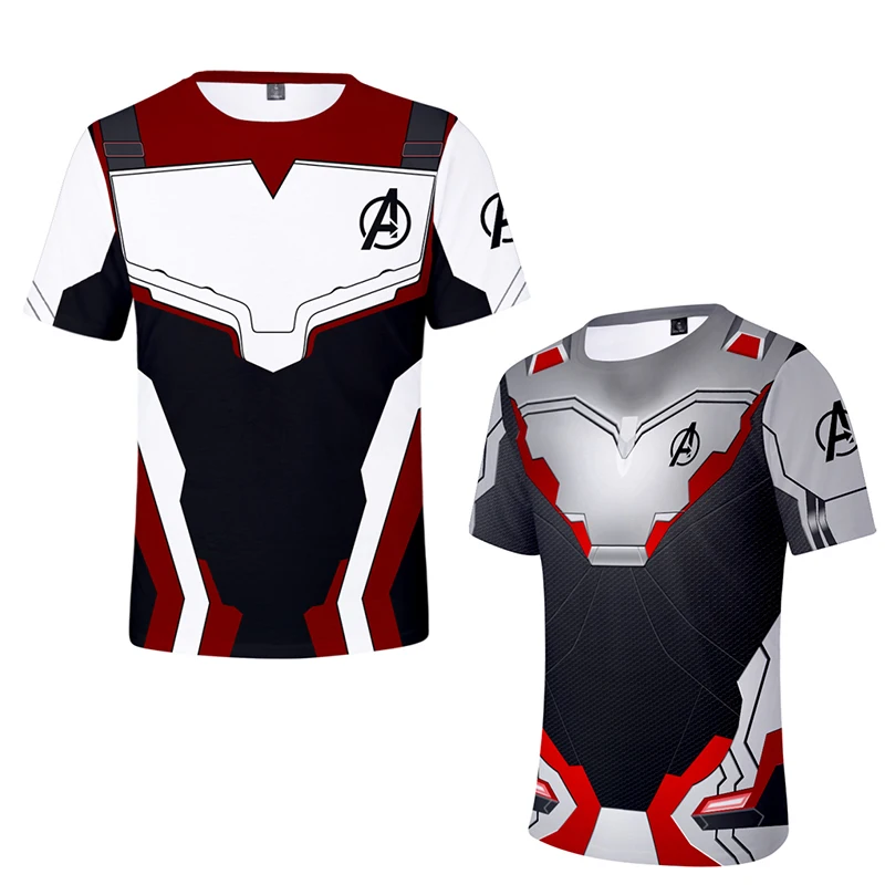 Kids Avengers Endgame Quantum Realm Cosplay Costume T-shirt Short Top Avengers costume T Shirt Adult Boys Kids Superhero Shirt