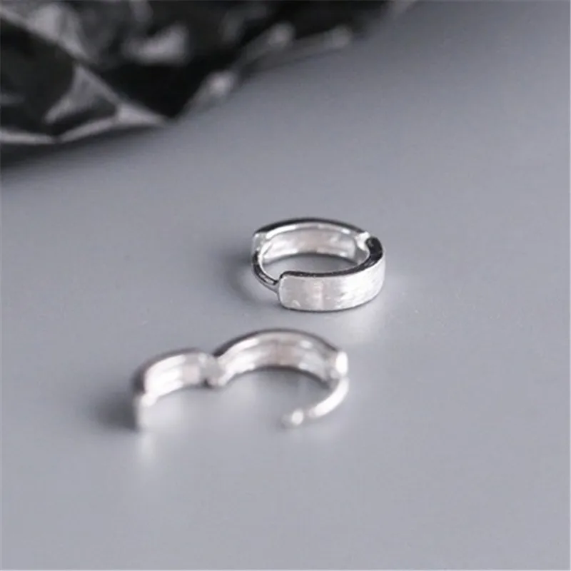 Простой стиль 925 пробы серебряные круглые серьги-гвоздики для женщин Свадебные ювелирные изделия Стерлинговое Серебро-ювелирные изделия eh918