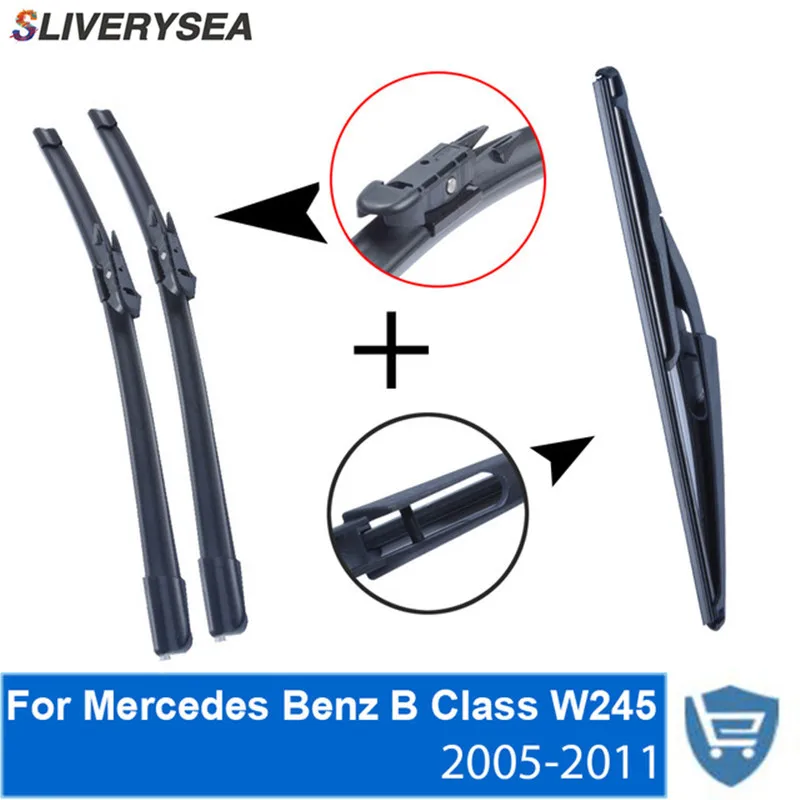 

Front and Rear Wiper Blade no Arm For Mercedes Benz B Class W245 2005-2011 High quality Natural Rubber windscreen 26+23R