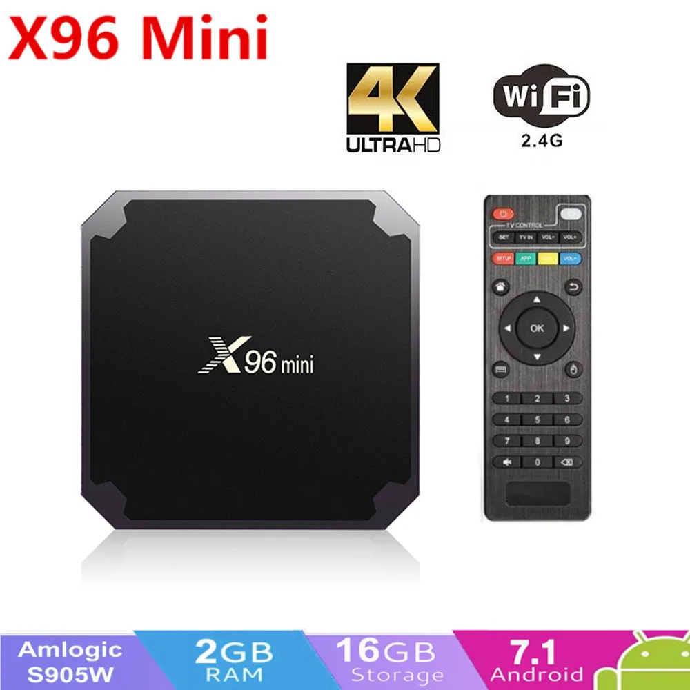 

X96 mini tv box Android 7.1 2GB 16GB Amlogic S905W TV Box Quad Core WiFi Media Player 1GB 8GB X96Mini Smart Set Android TV Box