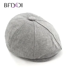 BFDADI/ удобные ветрозащитные с закруглёнными краями и пуговицей сверху Кепки для Для мужчин и Для женщин на весну и лето, в мелкую клетку с поясом из полиэфира, насыщенные цвета