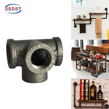 

2Pcs/Lot G3/4" Female -G3/4" Black Female Equal 4 Way Connector BS Standard Thread Hardware Pipe Fittings Malleable Iron Black