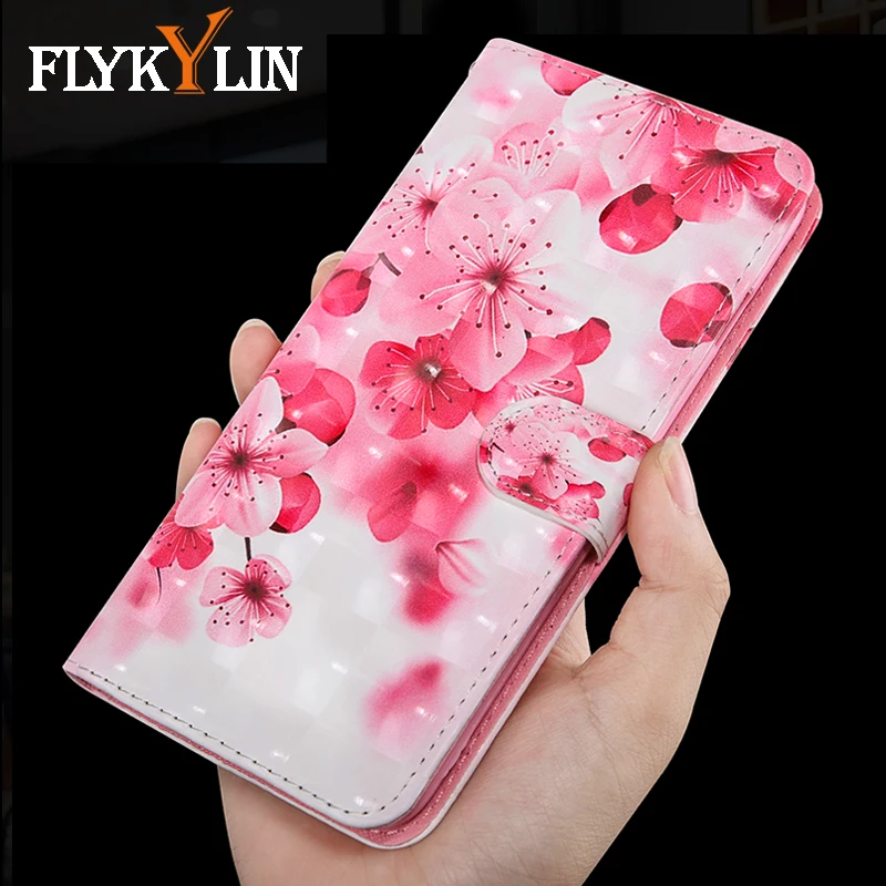 FLYKYLIN 3D кожаный чехол для Huawei Y3 Y5 Y6 Pro 2017 Lite Prime 2018 Y 6 Y7 2019 чехол-книжка телефона