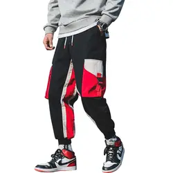 2019 мужские брюки новая мода уличная строчка цветные джоггеры хип хоп мужские длинные брюки с эластичной талией брюки карго мужские