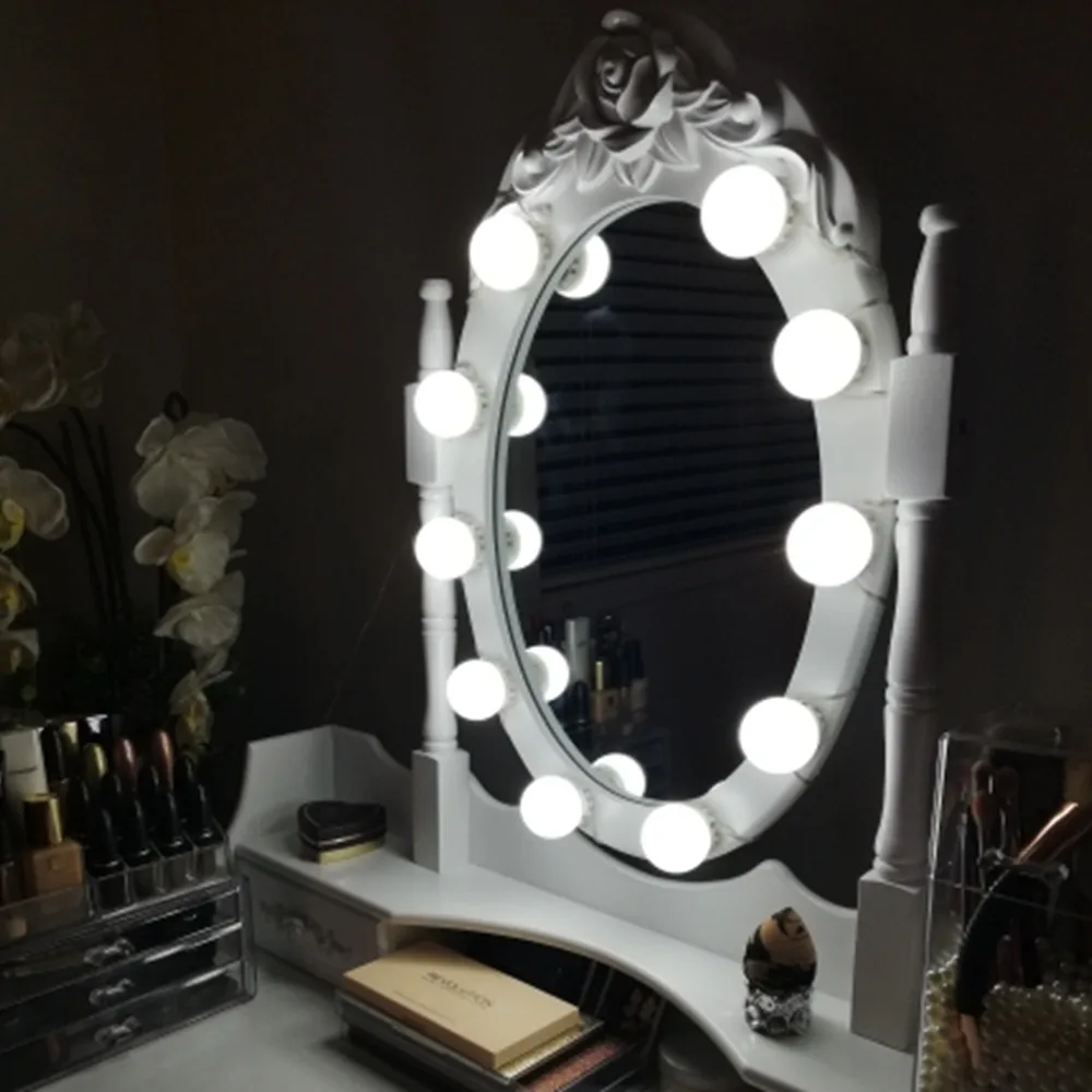 

2019 Upgraded USB Hollywood Dimmable 10 LED Light Bulbs Kit for Vanity Makeup Mirrors Dressing CRI>90 Natural White