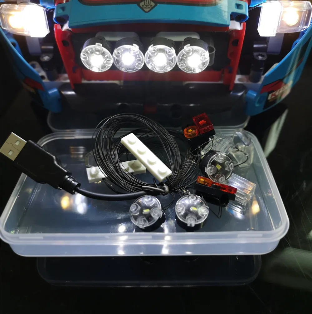 

LED light up kit for lego 42077 and 20007 The Rally Car brick Set ( car bricks set not included) only light included