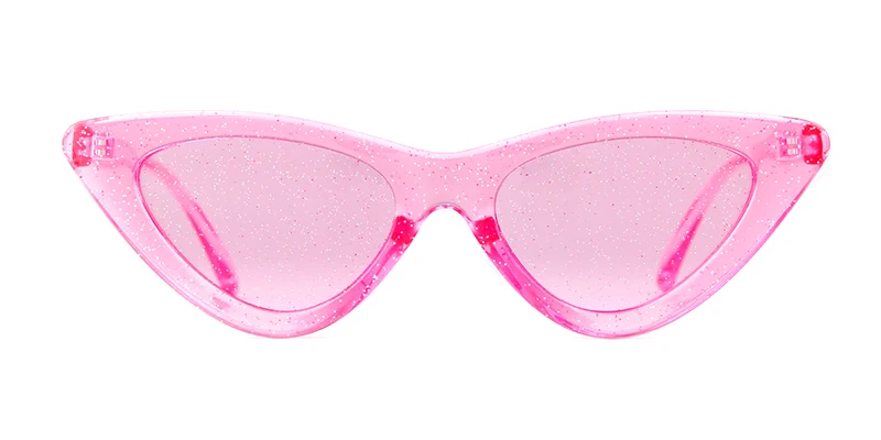 WHO CUTIE, блестящие, кошачий глаз, солнцезащитные очки для женщин, фирменный дизайн, винтажные, Ретро стиль, блестящие, Кристальные, крутые, кошачий глаз, солнцезащитные очки OM698 - Цвет линз: C2 ROSE PINK