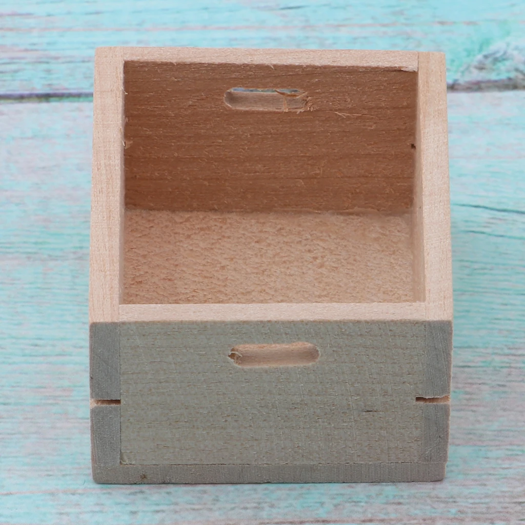 1/12 Dollhouse Miniature Wooden Fruit Vegetable Storage Box Kitchen Furniture Items