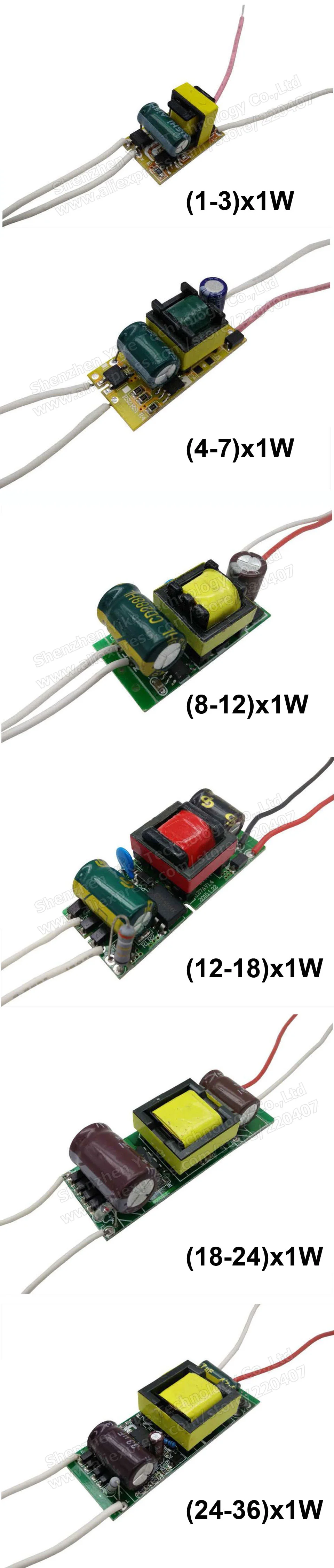 2 шт. 1-36 Вт Светодиодный драйвер входной AC85-265V источник питания встроенный постоянный ток 300 мА Трансформаторы освещения для Светодиодный Blub лампы DIY
