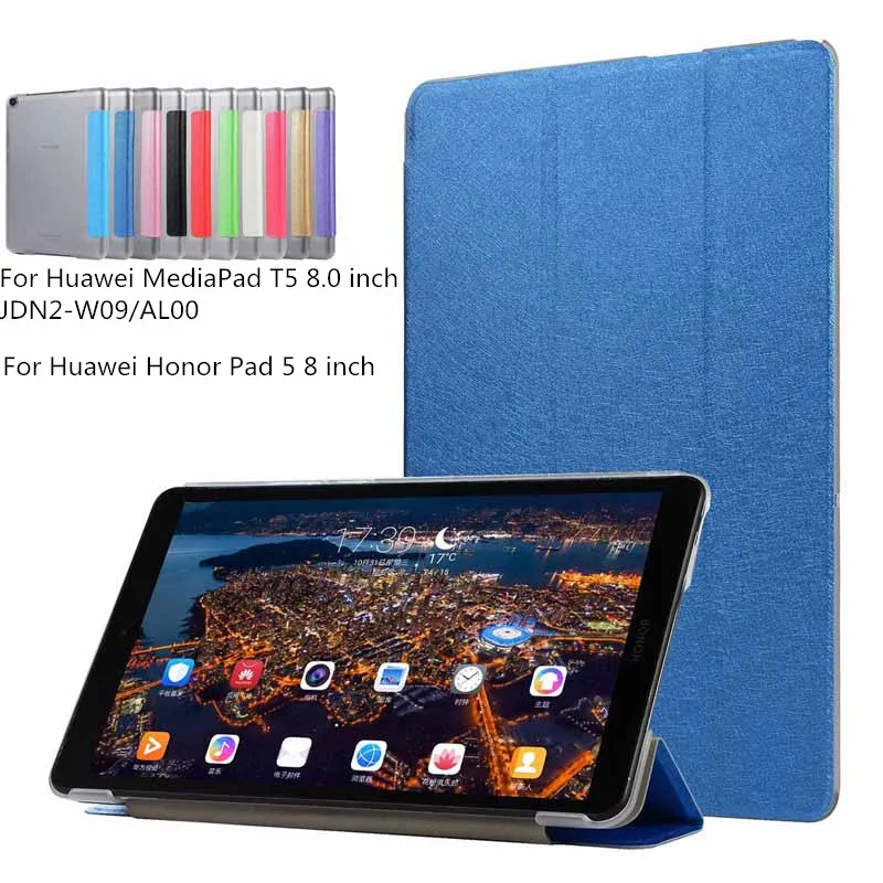 

Transparent PU Leather Flip Stand Case for Huawei MediaPad T5 8.0 JDN2-W09/AL00 Slim Tablet Cover For Huawei Honor Pad 5 8 inch