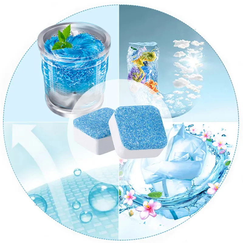 

Dropshipping 1PC Washing Machine Tank Cleaning Film Effervescent Tablet Washing Machine Slot Cleaning Compressed Tablet