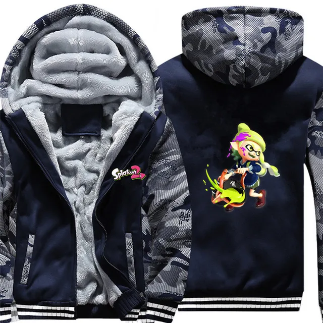 Game Splatoon Hoodie Winter Casual Super Warm Coat Thicken Warm Zipper
