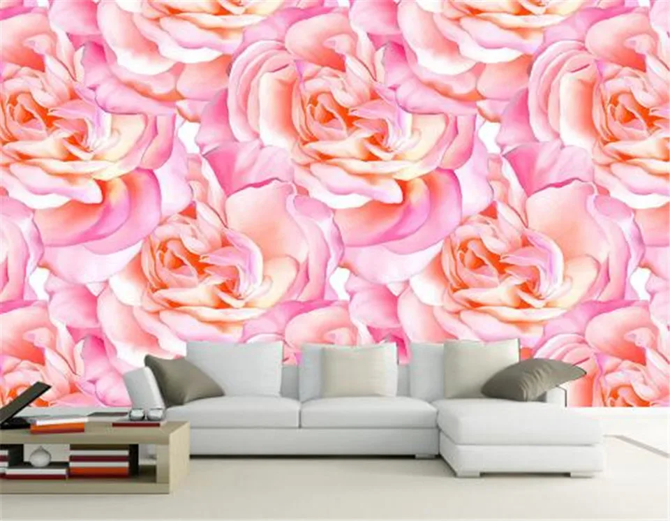 Us 22 48 30 Off Romantic Pink Flowers Wallpapers For Walls 3d Flash Silver Non Woven Wall Murals For Living Room Bedrooms Wall Papers Home Decor In