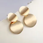 New Fashion Geometric Earrings For Women Simple Round Metal Pieces Ball Stud Earrings Cute Lovely Personalized Jewelry - Окраска металла: e0202 golden