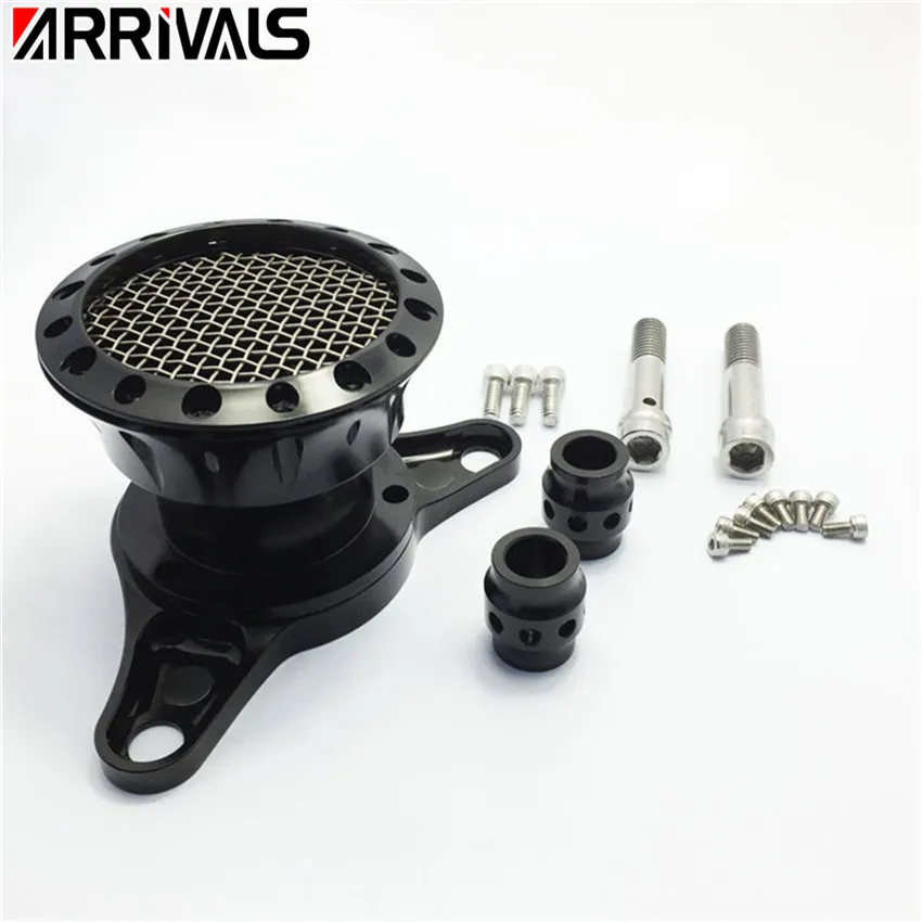 Motorcycle Black Velocity Stack Air Cleaner Intake Filter CNC Aluminum
