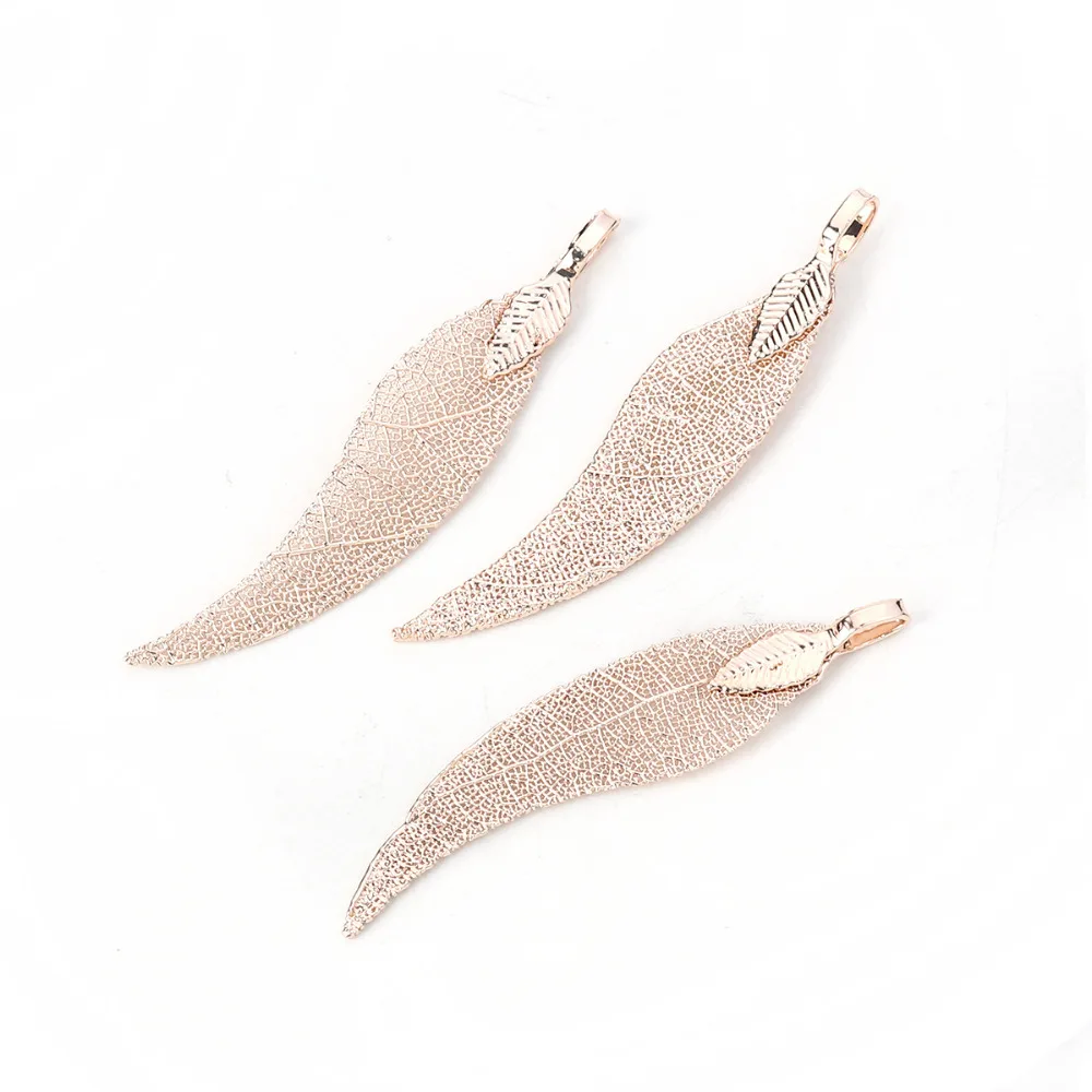 

DoreenBeads Copper & Natural Leaf Pendants Gunmetal Colorful Findings 59mm x 12mm(2 3/8"x4/8") - 56mm x 11mm(2 2/8"x3/8"), 2 PCs