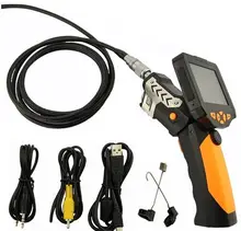 Free shipping!Dia 8.2mm Snake Endoscope Inspection Borescope DVR W/ Total 5 Meters Tube 3.5″ Monitor Car Diagnostic Tools