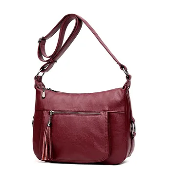 

2018 Casual Woman Bag Tassel PU Leather Crossbody Bags For Women Messenger Bags Female Shoulder Handbag Crossbody Bags For Women