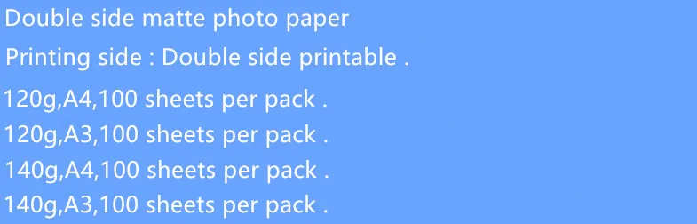120 г 140 A3 A4 100 простыни Детские в упаковке Двусторонняя матовый, для струйной печати покрытием фотобумага