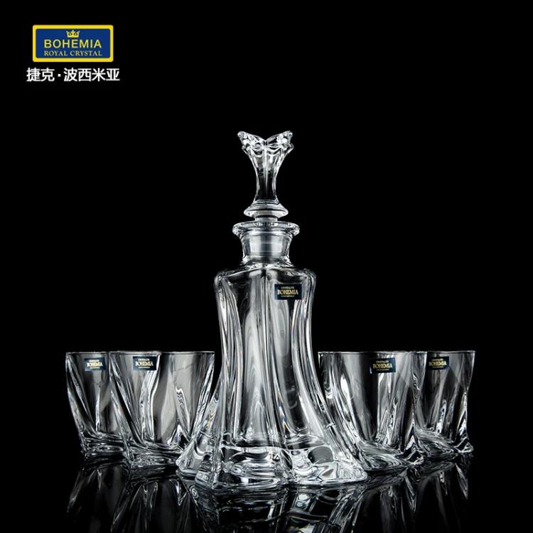 Czech imported BOHEMIA Bohemia crystal bottle whisky glass decanter wine setin Bar Sets from