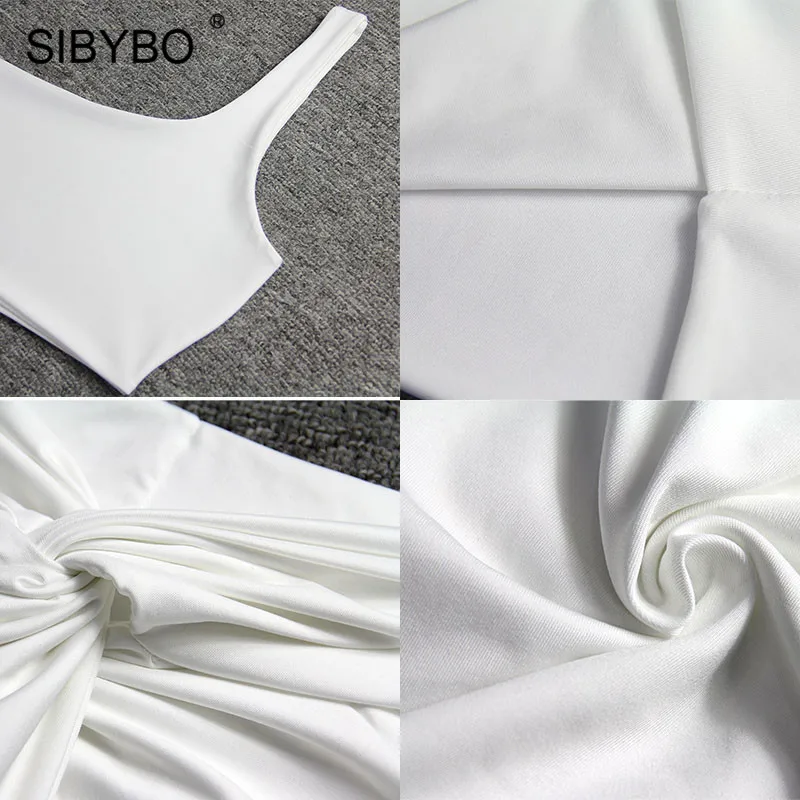 Женское платье Sibybo плиссированное мини с высокой талией и Боковым Разрезом на