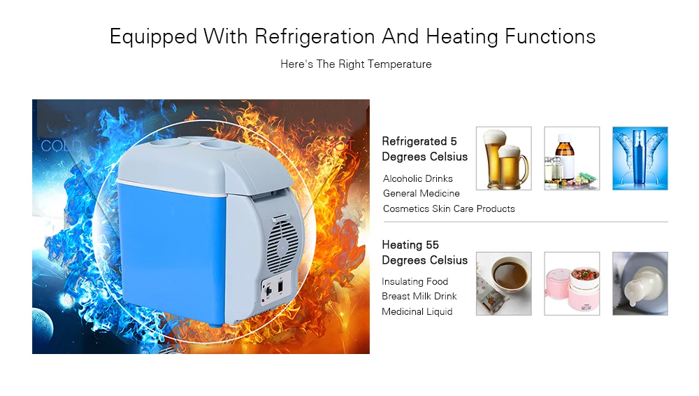 GBT-3008 12V Vehicular Refrigerator with Dual-mode Temperature Control Cool Warmer Car Truck Electric Fridge for Travel RV Boat