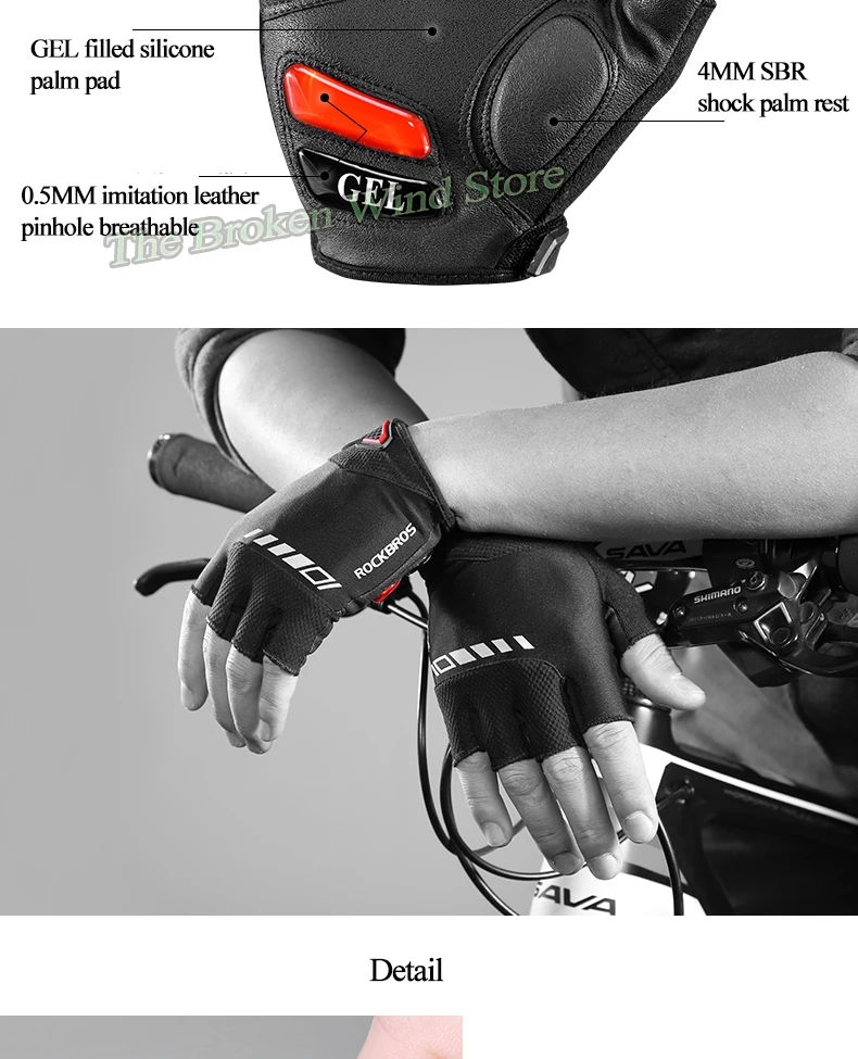 Rockbros, женские и мужские велосипедные перчатки с полупальцами, гелевые SBR мягкие перчатки для горного велосипеда, противоударные велосипедные перчатки, аксессуары