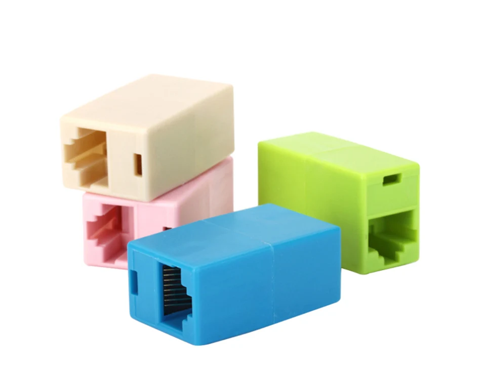 RJ45 Coupler Ethernet Dual Straight Head Lan Cable Joiner Coupler RJ45 CAT 5 5E 6 6a 7 Extender Plug Network Cable Connector (8)