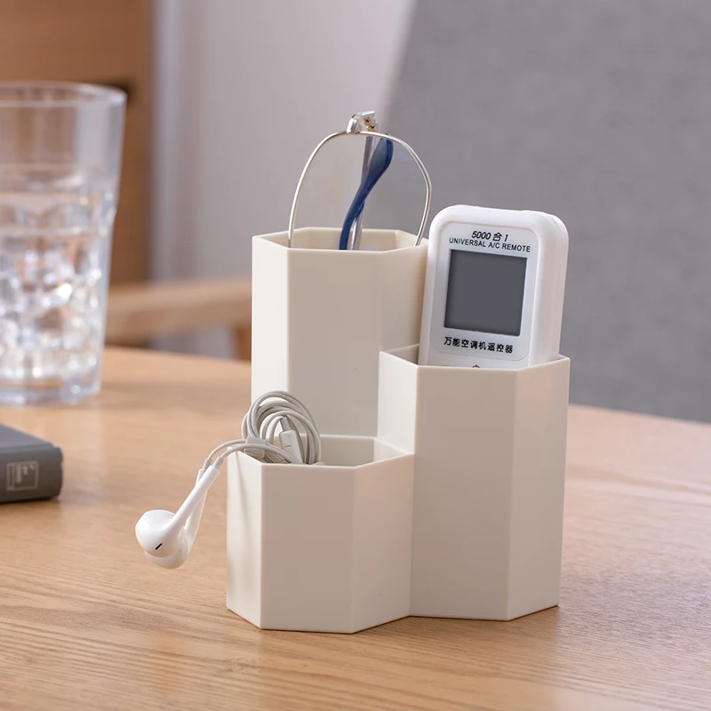 3 Tubes Nordic Cosmetic Storage Box Desktop Eyebrow Pencil Lipstick Brush Makeup Office Articles Organizer Sundries Container