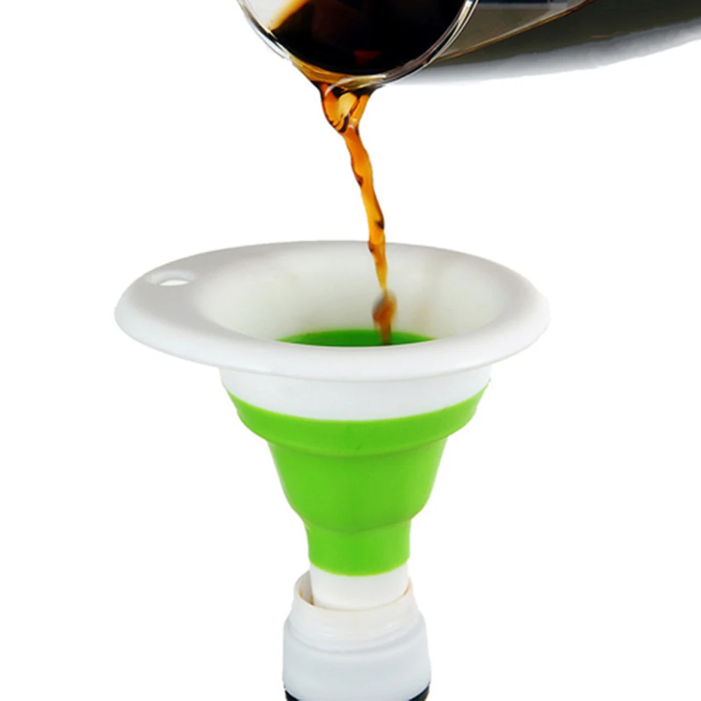 Кухня пищевого силикона складная телескопическая воронка портативный бытовой дозатор жидкости для наполнения сои, масла для приготовления вина