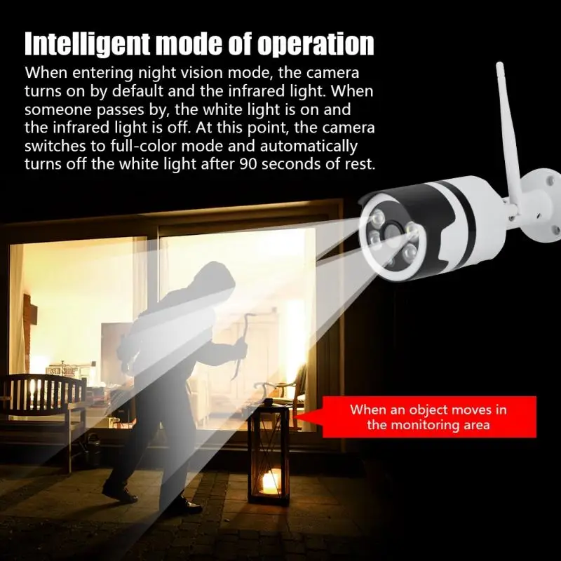 

720P Wireless IP Camera Wifi Waterproof Outdoor Dual Light Source 1mp IP Camera Home Security Surveillance Network Camera